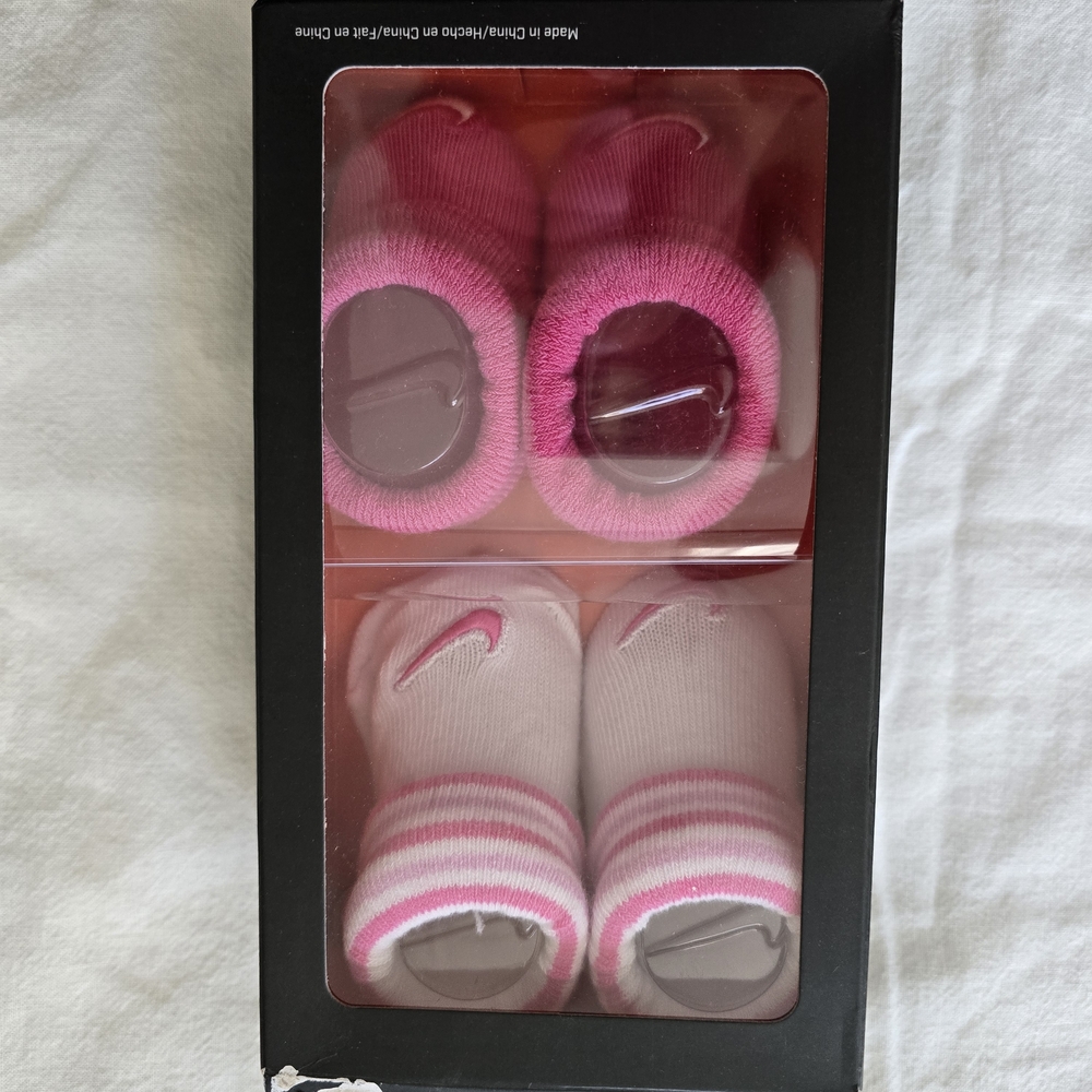 Nike Pink And White Baby Booties